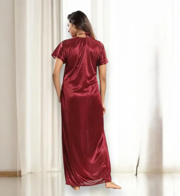 Women_Maroon_Nightwear_Combo_3_Piece_Sleepwear_Set_(Nighty,_Short_Dress_&_Top_Pant)