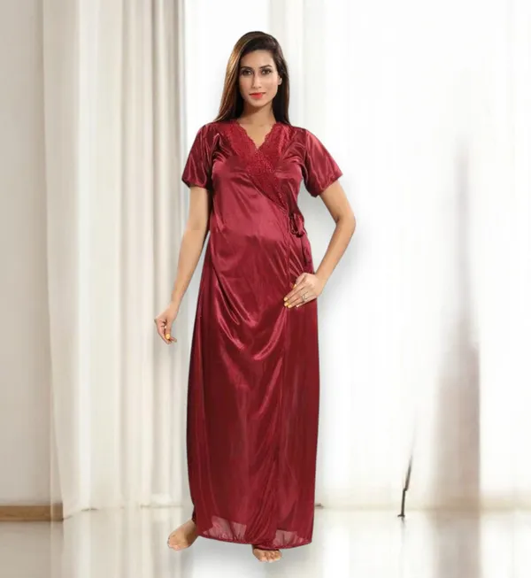 Women_Maroon_Nightwear_Combo_3_Piece_Sleepwear_Set_(Nighty,_Short_Dress_&_Top_Pant)