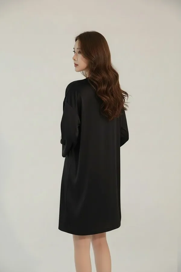 Women's_Black_Satin_Nighty_with_Robe_Short_Nightwear_Set,_Soft_Comfortable_Sleepwear
