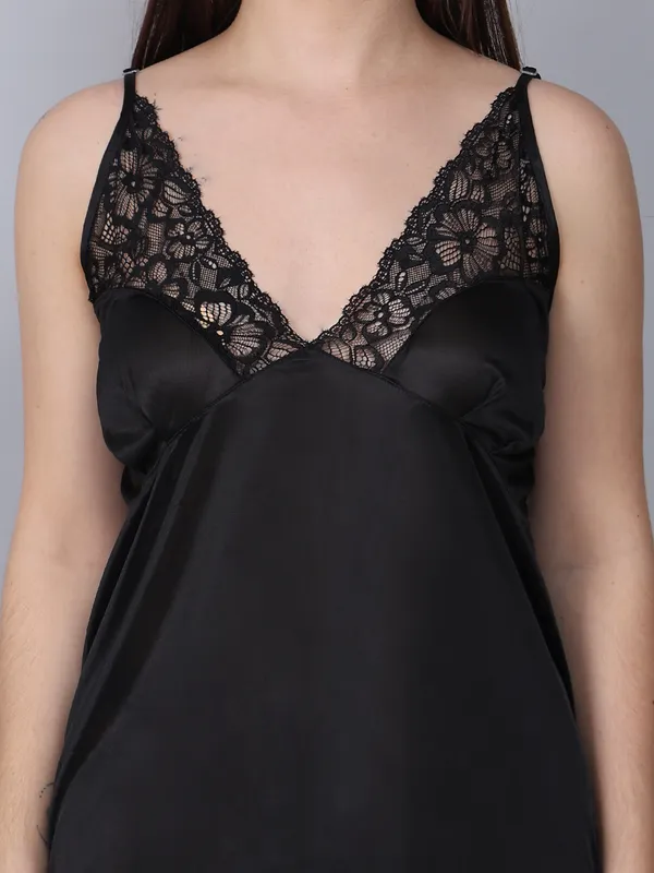 Women's_Black_Satin_Nighty_with_Lace_&_Robe_Premium_Long_Nightwear_Set,_Soft_Comfortable_Sleepwear
