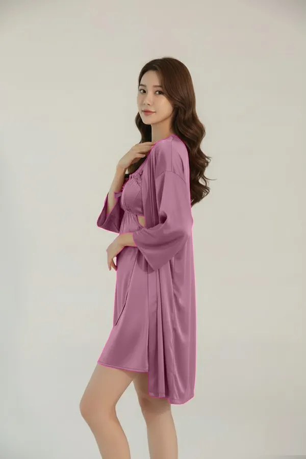 Women's_Onion_Satin_Nighty_with_Robe_Short_Nightwear_Set,_Soft_Comfortable_Sleepwear