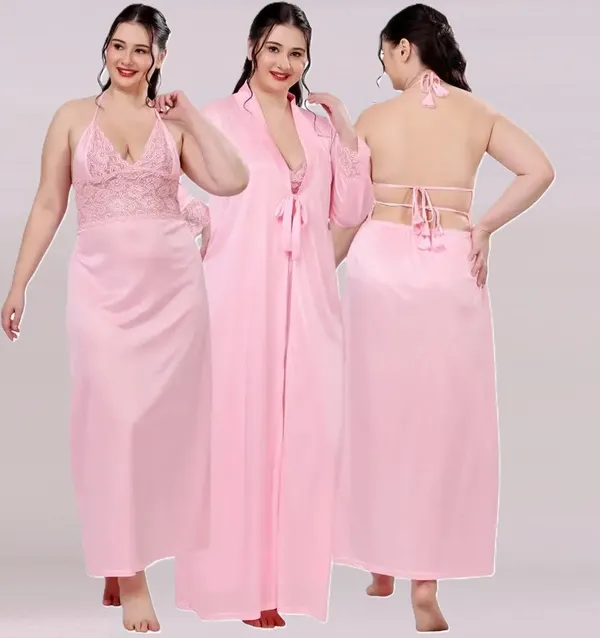 Women's_Satin_Lace_Nighty_with_Robe_Set_Soft_Comfortable_Sleepwear,_Baby_Pink_Long_Nightdress