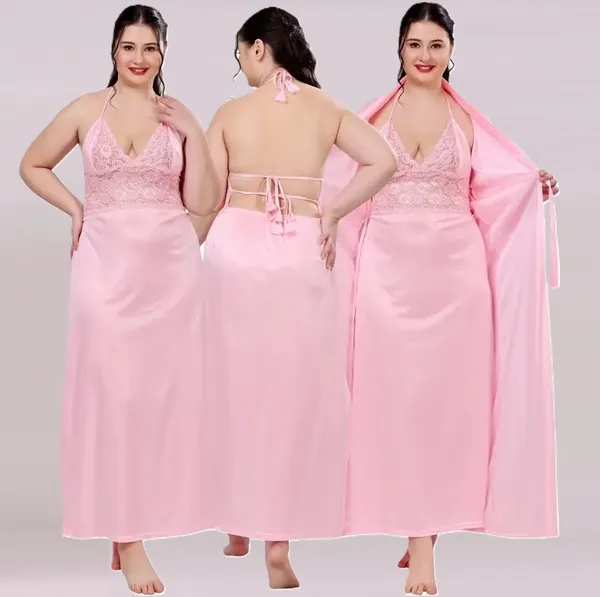 Women's_Satin_Lace_Nighty_with_Robe_Set_Soft_Comfortable_Sleepwear,_Baby_Pink_Long_Nightdress