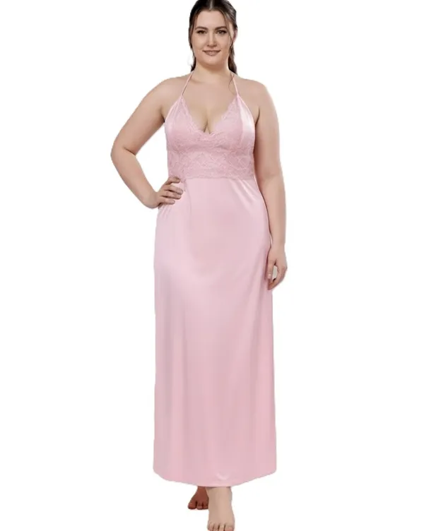 Women's_Satin_Lace_Nighty_with_Robe_Set_Soft_Comfortable_Sleepwear,_Baby_Pink_Long_Nightdress