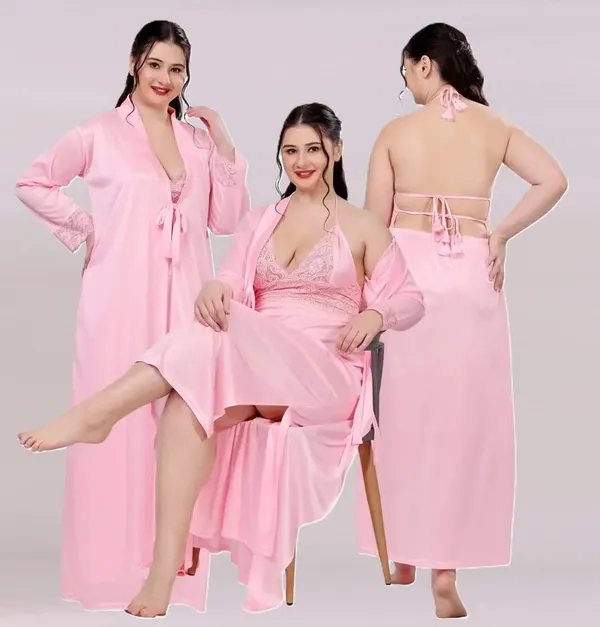 Women's_Satin_Lace_Nighty_with_Robe_Set_Soft_Comfortable_Sleepwear,_Baby_Pink_Long_Nightdress