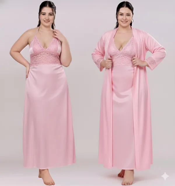 Women's_Satin_Lace_Nighty_with_Robe_Set_Soft_Comfortable_Sleepwear,_Baby_Pink_Long_Nightdress