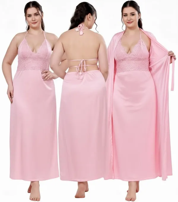 Women's_Satin_Lace_Nighty_with_Robe_Set_Soft_Comfortable_Sleepwear,_Baby_Pink_Long_Nightdress