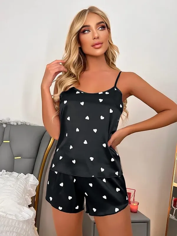 Women's_Black_Heart_Print_Satin_Night_Suit_Soft_Comfortable_Top_&_Shorts_Sleepwear_Set
