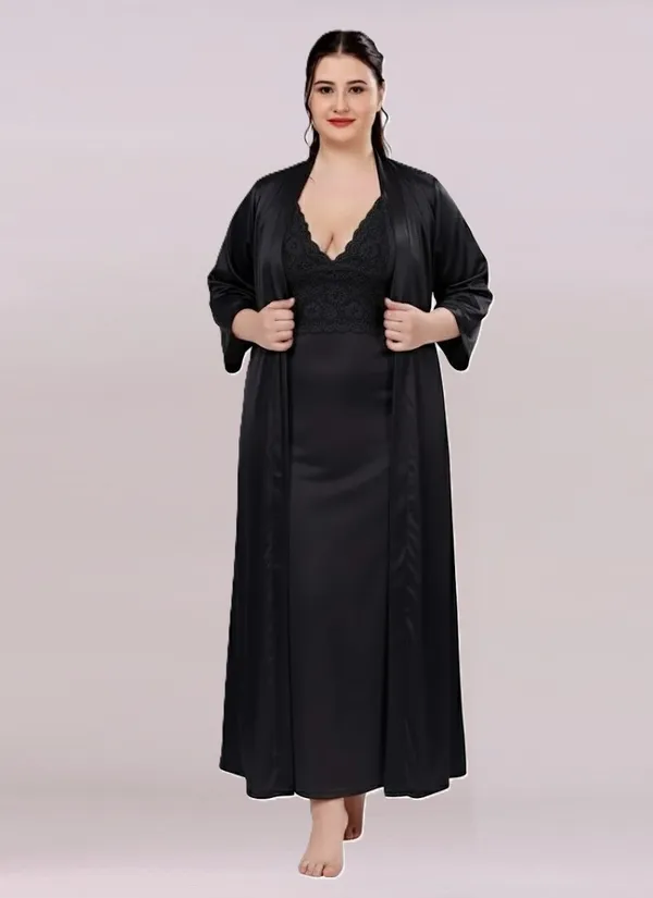 Women's_Satin_Lace_Nighty_with_Robe_Set_Soft_Comfortable_Sleepwear,_Black_Long_Nightdress