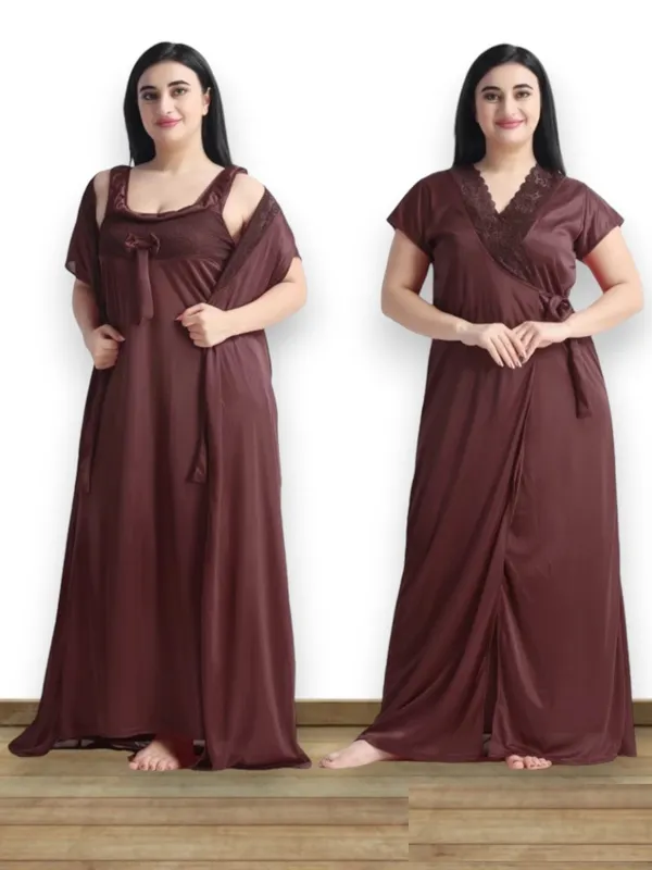 Women's_Nightwear_Set_Coffee_Satin_Nighty_with_Lace_Robe_Stylish_Long_Night_Dress