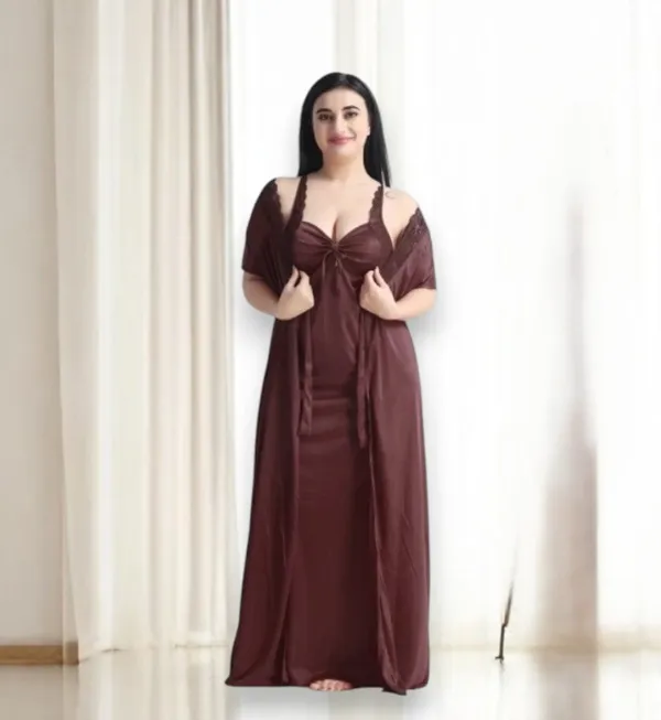 Women's_Coffee_Nightwear_Set_5_Piece_Satin_Sleepwear_Combo_(Nighty,_Robe,_Shorts_Set_&_Inner)