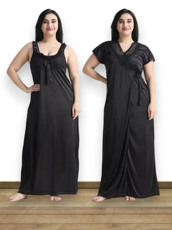 Women's_Nightwear_Set_Black_Satin_Nighty_with_Lace_Robe_Stylish_Long_Night_Dress