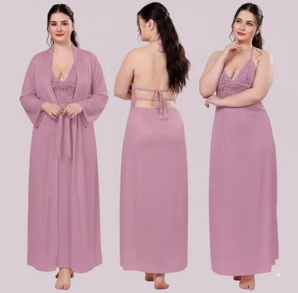Women's_Satin_Lace_Nighty_with_Robe_Set_Soft_Comfortable_Sleepwear,_Onion_Long_Nightdress