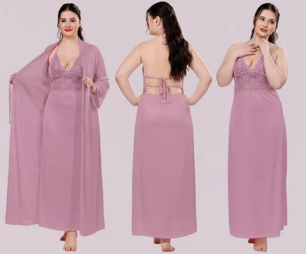Women's_Satin_Lace_Nighty_with_Robe_Set_Soft_Comfortable_Sleepwear,_Onion_Long_Nightdress