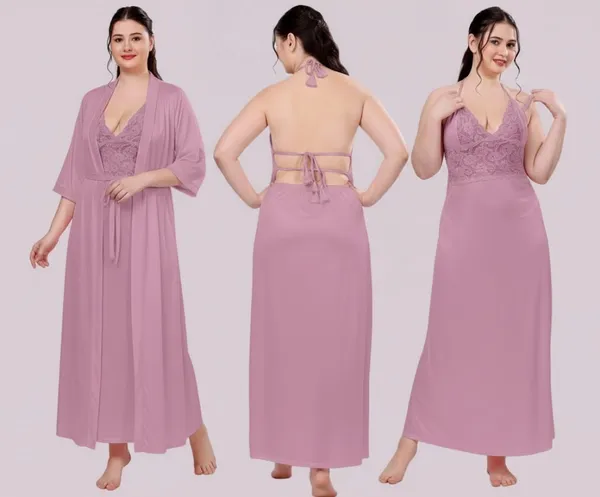 Women's_Satin_Lace_Nighty_with_Robe_Set_Soft_Comfortable_Sleepwear,_Onion_Long_Nightdress