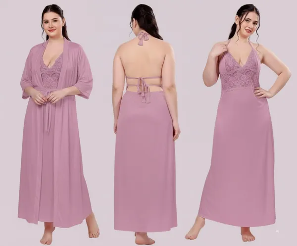 Women's_Satin_Lace_Nighty_with_Robe_Set_Soft_Comfortable_Sleepwear,_Onion_Long_Nightdress