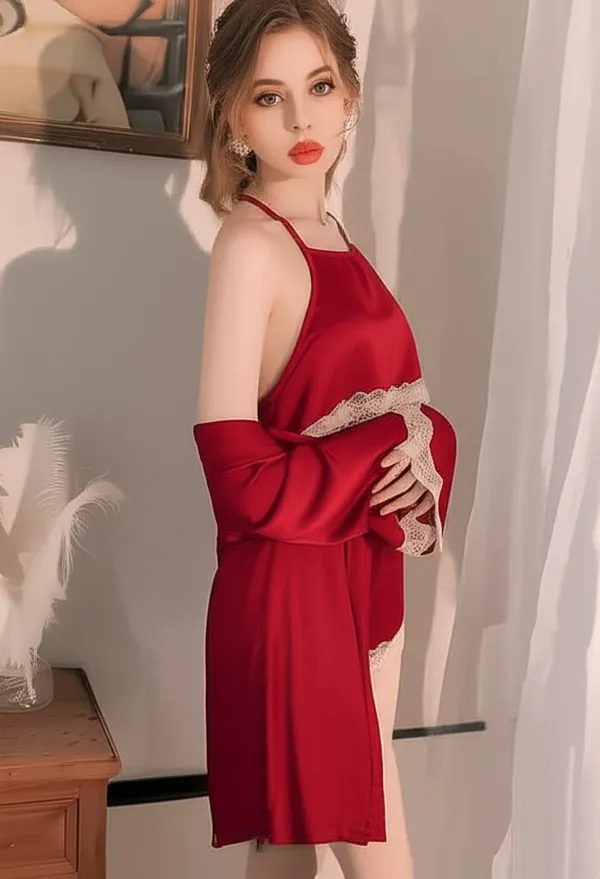 Women's_Red_Satin_Nightwear_Set_with_Lace_Stylish_Sleepwear_Top_Shorts_&_Robe_Combo