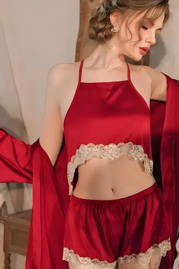 Women's_Red_Satin_Nightwear_Set_with_Lace_Stylish_Sleepwear_Top_Shorts_&_Robe_Combo