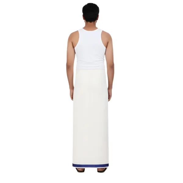 Pure_Cotton_Colour_Border_Dhoti_for_Men_|_Traditional_South_Indian_Single_Veshti/Mundu_2_Meter_|_Soft_Breathable_Fabric_with_Elegant_Border_Design_|_Daily_&_Festive_Wear_|_Colour_Border