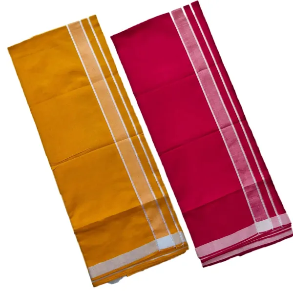 Yellow_and_Pink_Cotton_Lungi_For_Men_Pack_Of_2