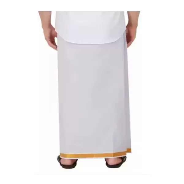 JAYRAAJ_Gold_Border_Dhoti_for_Men|_Traditional_Ethnic_Wear_|_8_Mulam_or_4Mtrs_|_Comfortable_Wrap_for_Daily_&_Festive_Use