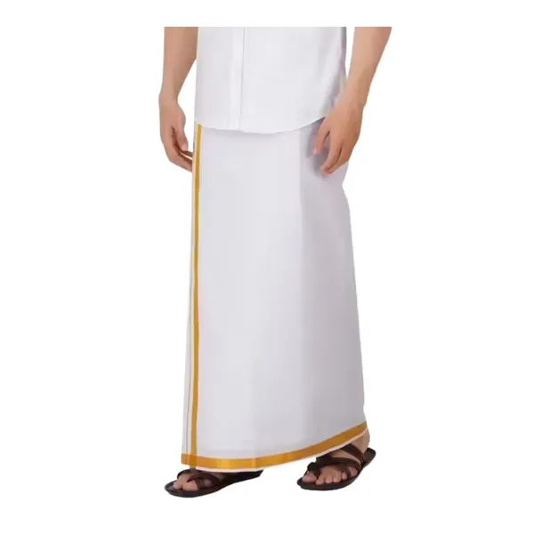 JAYRAAJ_Gold_Border_Dhoti_for_Men|_Traditional_Ethnic_Wear_|_8_Mulam_or_4Mtrs_|_Comfortable_Wrap_for_Daily_&_Festive_Use