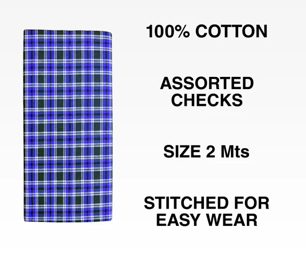 Men's_Stiched_Cotton_Lungi_(Blue_Checked_Lungi_|_Combo_pack_of_2|_Multichecks_|_Free_Size)