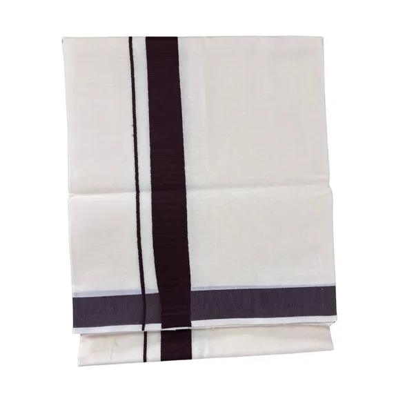 Brown_Kolikodan_Colour_Border_Dhoti_for_Men_|_Pure_Cotton_2_Meter_Traditional_Wear_|_Elegant_South_Indian_Veshti_with_Classic_Border_for_Rituals,_Functions_&_Daily_Comfort