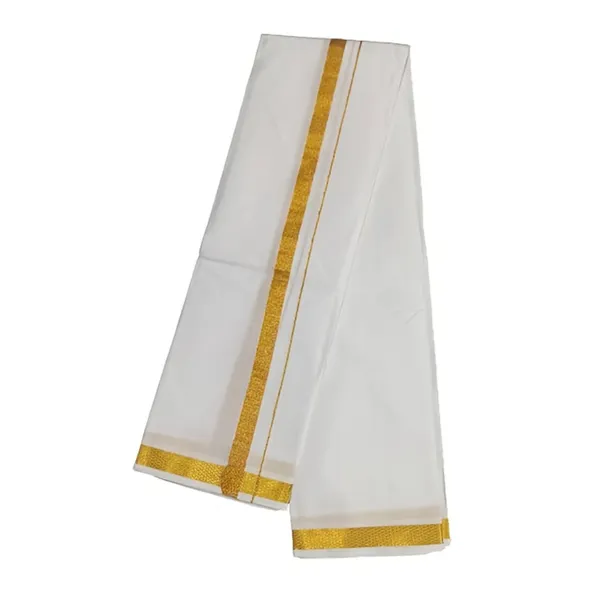 Men’s_White_Dhoti_with_Gold_Jari_Border_|_Traditional_Ethnic_Wear_|_Comfortable_Wrap_for_Daily_&_Festive_Use