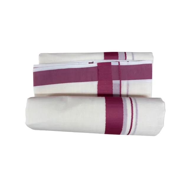 Dark_Pink_Kolikodan_Colour_Border_Dhoti_for_Men_|_Pure_Cotton_2_Meter_Traditional_Wear_|_Elegant_South_Indian_Veshti_with_Classic_Border_for_Rituals,_Functions_&_Daily_Comfort