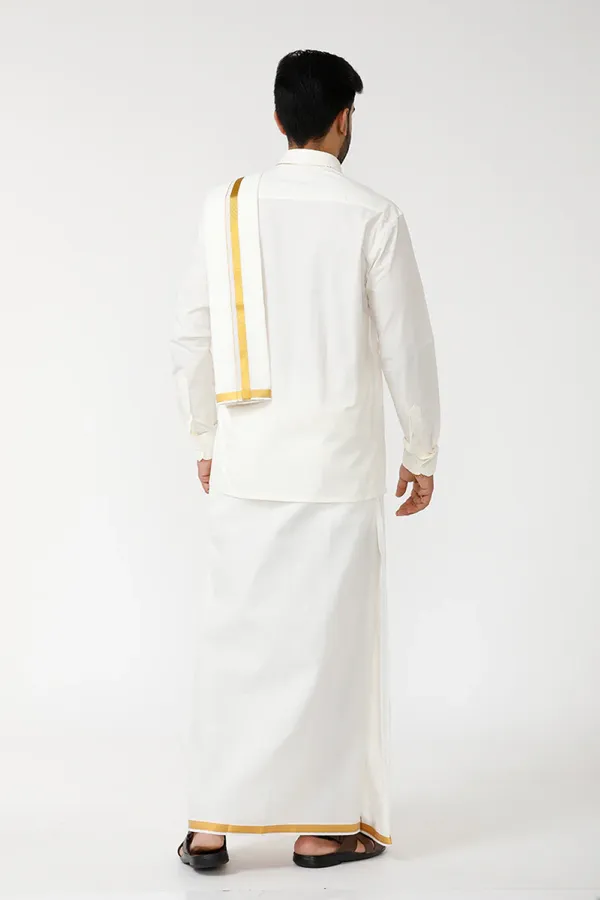 JAYRAAJ_Men’s_Ivory_Shubmangalam_dhoti_set_,Dhoti_&_Towel_Set_|_Full_Sleeve_Shirt_with_2Mtr_Dhoti_|_Border_&_All-Over_Design_|_Wedding,_Temple_&_Festive