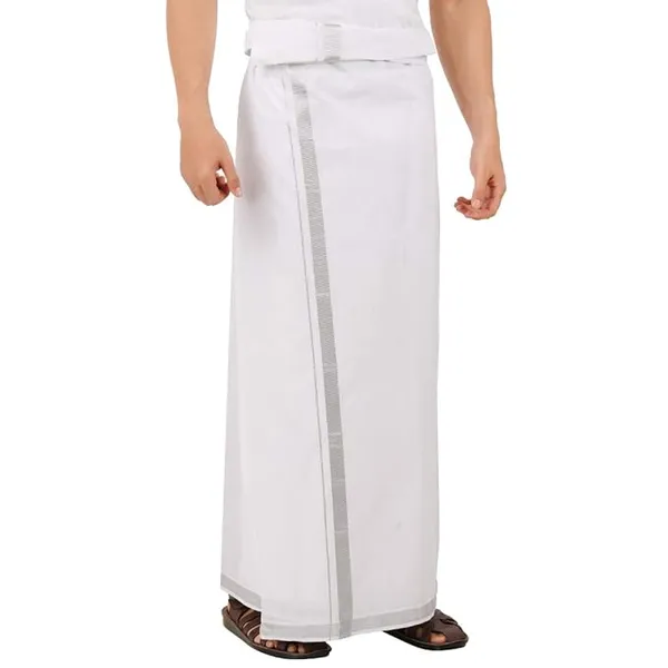 JAYRAAJ_Silver_Border_Dhoti_for_Men|_Traditional_Ethnic_Wear_|_8_Mulam_or_4Mtrs_|_Comfortable_Wrap_for_Daily_&_Festive_Use
