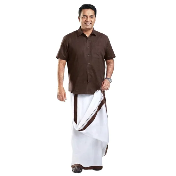 JAYRAAJ_White_Double_Dhoti_with_Colour_Fancy_Border_(1.25_inches)_for_Men_|_4_Meter_|_100%_Cotton_Traditional_Veshti/Mundu/Lungi_|_Lightweight_Breathable_Ethnic_Wear_for_Festive_Wedding_Cultural_and_Daily_Comfort_Use