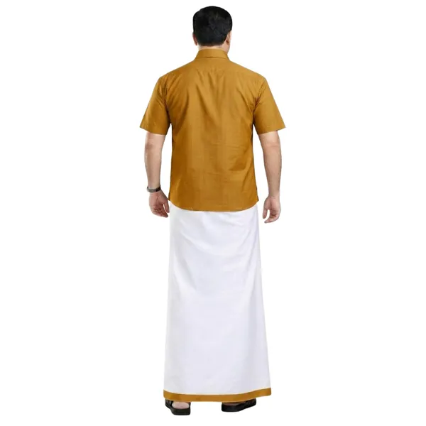 JAYRAAJ_White_Double_Dhoti_with_Colour_Fancy_Border_(1.25_inches)_for_Men_|_4_Meter_|_100%_Cotton_Traditional_Veshti/Mundu/Lungi_|_Lightweight_Breathable_Ethnic_Wear_for_Festive_Wedding_Cultural_and_Daily_Comfort_Use