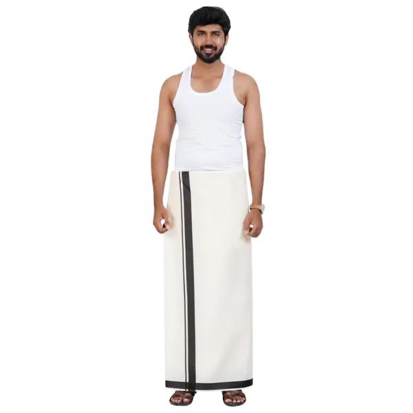 Black_Kolikodan_Colour_Border_Dhoti_for_Men_|_Pure_Cotton_2_Meter_Traditional_Wear_|_Elegant_South_Indian_Veshti_with_Classic_Border_for_Rituals,_Functions_&_Daily_Comfort