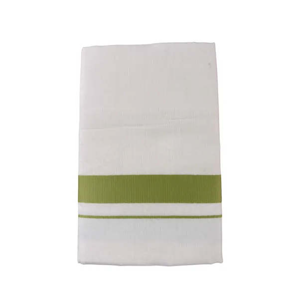 Light_Green_Kolikodan_Colour_Border_Dhoti_for_Men_|_Pure_Cotton_2_Meter_Traditional_Wear_|_Elegant_South_Indian_Veshti_with_Classic_Border_for_Rituals,_Functions_&_Daily_Comfort