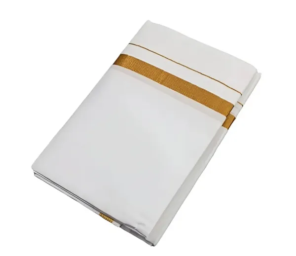 Men’s_White_Velcro_Dhoti_with_Pocket_|_Gold_Jari_Border_|_Traditional_Ethnic_Wear_|_Comfortable_Wrap_for_Daily_&_Festive_Use