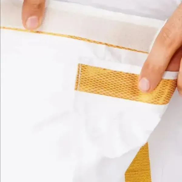 Men’s_White_Velcro_Dhoti_with_Pocket_|_Gold_Jari_Border_|_Traditional_Ethnic_Wear_|_Comfortable_Wrap_for_Daily_&_Festive_Use