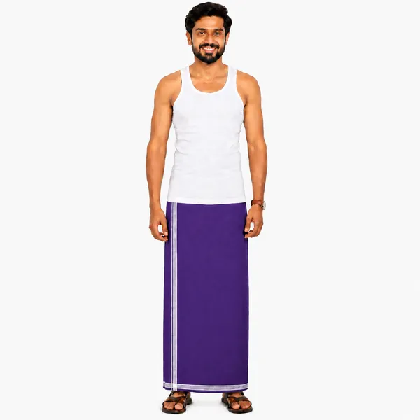Men's_Lungi_with_Solid_Colours_and_Borders_|_Traditional_South_Indian_Kaili_|_Soft_&_Breathable_Fabric_|_Elegant_Border_Design_|_Free_Size_|_Daily_&_Festive_Wear