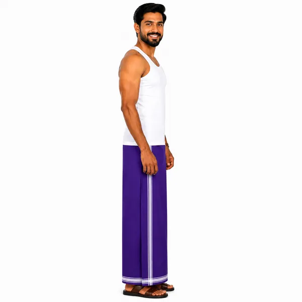 Men's_Lungi_with_Solid_Colours_and_Borders_|_Traditional_South_Indian_Kaili_|_Soft_&_Breathable_Fabric_|_Elegant_Border_Design_|_Free_Size_|_Daily_&_Festive_Wear