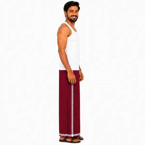 Men's_Lungi_with_Solid_Colours_and_Borders_|_Traditional_South_Indian_Kaili_|_Soft_&_Breathable_Fabric_|_Elegant_Border_Design_|_Free_Size_|_Daily_&_Festive_Wear
