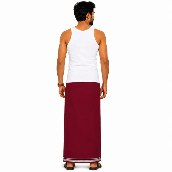 Men's_Lungi_with_Solid_Colours_and_Borders_|_Traditional_South_Indian_Kaili_|_Soft_&_Breathable_Fabric_|_Elegant_Border_Design_|_Free_Size_|_Daily_&_Festive_Wear