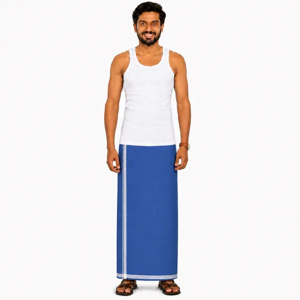 Men's_Lungi_with_Solid_Colours_and_Borders_|_Traditional_South_Indian_Kaili_|_Soft_&_Breathable_Fabric_|_Elegant_Border_Design_|_Free_Size_|_Daily_&_Festive_Wear