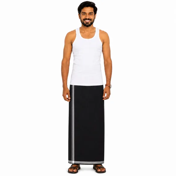 Men's_Lungi_with_Solid_Colours_and_Borders_|_Traditional_South_Indian_Kaili_|_Soft_&_Breathable_Fabric_|_Elegant_Border_Design_|_Free_Size_|_Daily_&_Festive_Wear