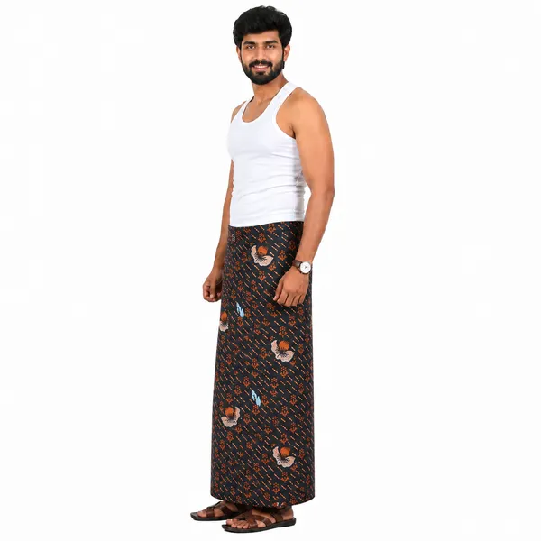 Men’s_Polycotton_Multi-Print_Lungi_(Comfortable_Breathable_LightWeight_Traditional_Wrap_for_Daily_Wear_|_Assorted_Printed_Designs_|_Black_based)
