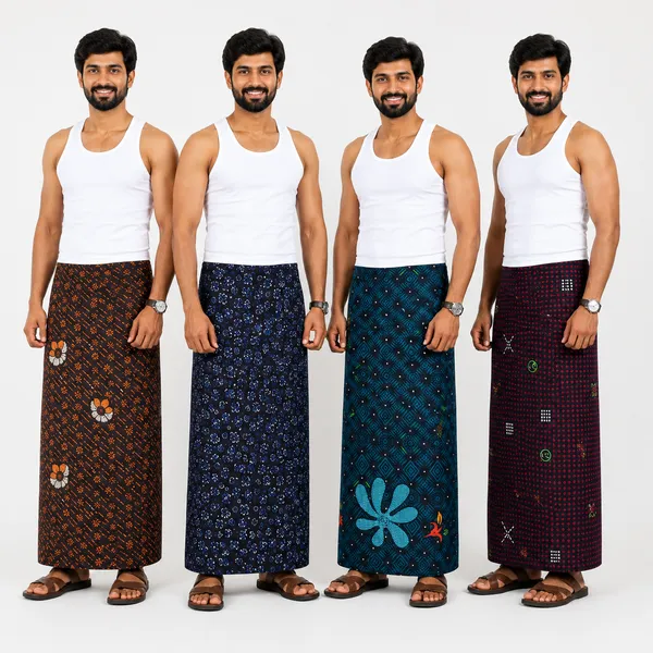 Men’s_Polycotton_Multi-Print_Lungi_(Comfortable_Breathable_LightWeight_Traditional_Wrap_for_Daily_Wear_|_Assorted_Printed_Designs_|_Black_based)