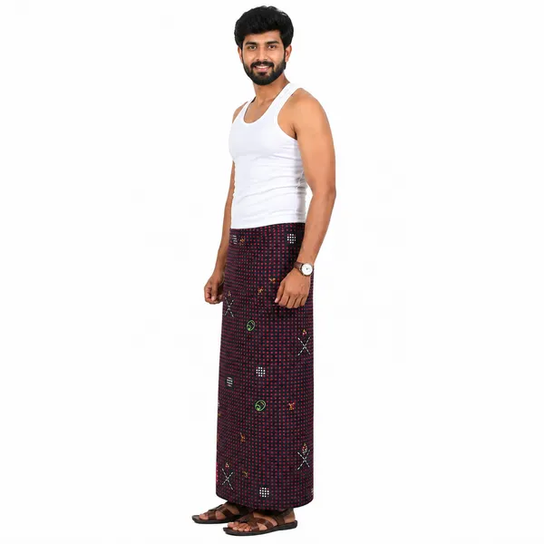 Men’s_Polycotton_Multi-Print_Lungi_(Comfortable_Breathable_LightWeight_Traditional_Wrap_for_Daily_Wear_|_Assorted_Printed_Designs_|_Black_based)
