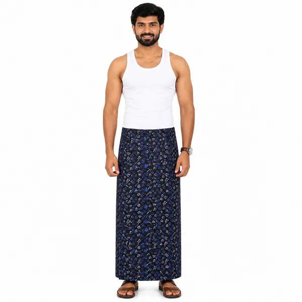 Men’s_Polycotton_Multi-Print_Lungi_(Comfortable_Breathable_LightWeight_Traditional_Wrap_for_Daily_Wear_|_Assorted_Printed_Designs_|_Black_based)