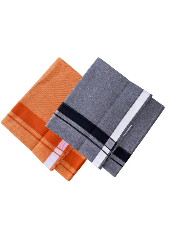 Orange_and_Grey_Cotton_Lungi_for_Men_Pack_of_2