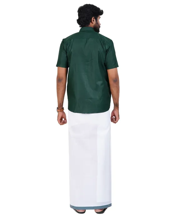 Premium_Cotton_Blend_Dhoti_Set_for_Men_with_Matching_Shirt_|_Forest_Green_|_Traditional_South_Indian_Ethnic_Wear_|_Breathable_Comfortable_Festive_&_Daily_Wear_by_JAYRAAJ